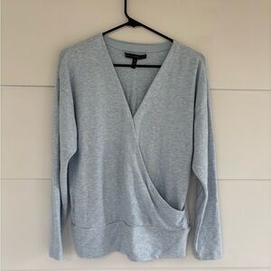 White House Black Market Women’s Medium Light Blue Wrap Sweater Whimsical Cozy